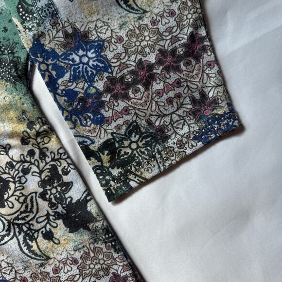 Gloria Vanderbilt Floral Top Womens Large Boho Chic Grunge Fairy Y2K Vibes - Picture 3 of 7